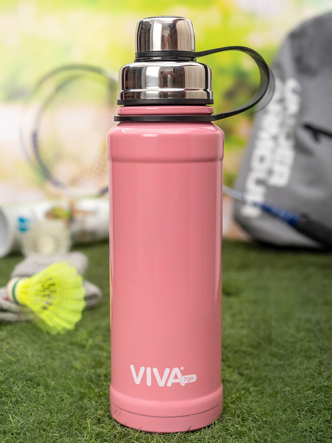 VIVA h2o Unisex Pink Solid Double Wall Stainless Steel Vaccum Insulated Water Bottle Price in India
