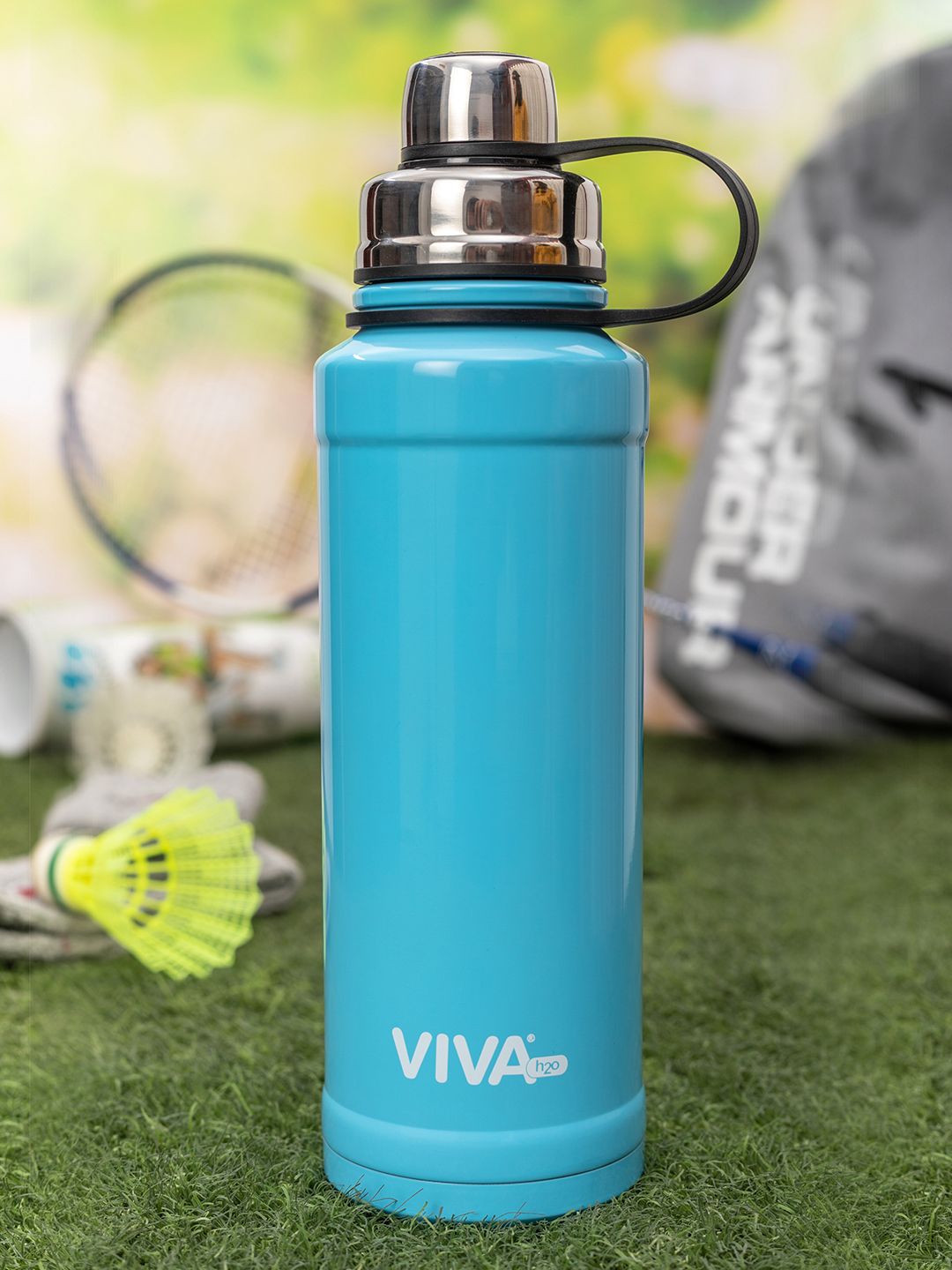 VIVA h2o Unisex Blue Solid Double Wall Stainless Steel Vaccum Insulated Water Bottle Price in India