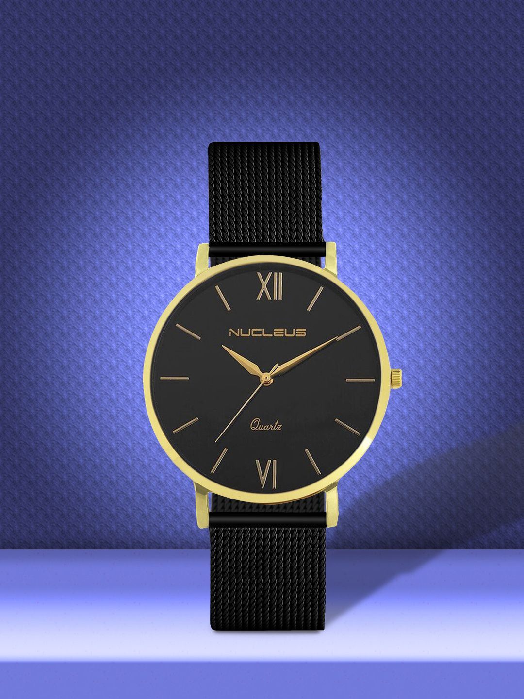 Nucleus Unisex Gold-Toned & Black Analogue Watch NGBKBKSS Price in India