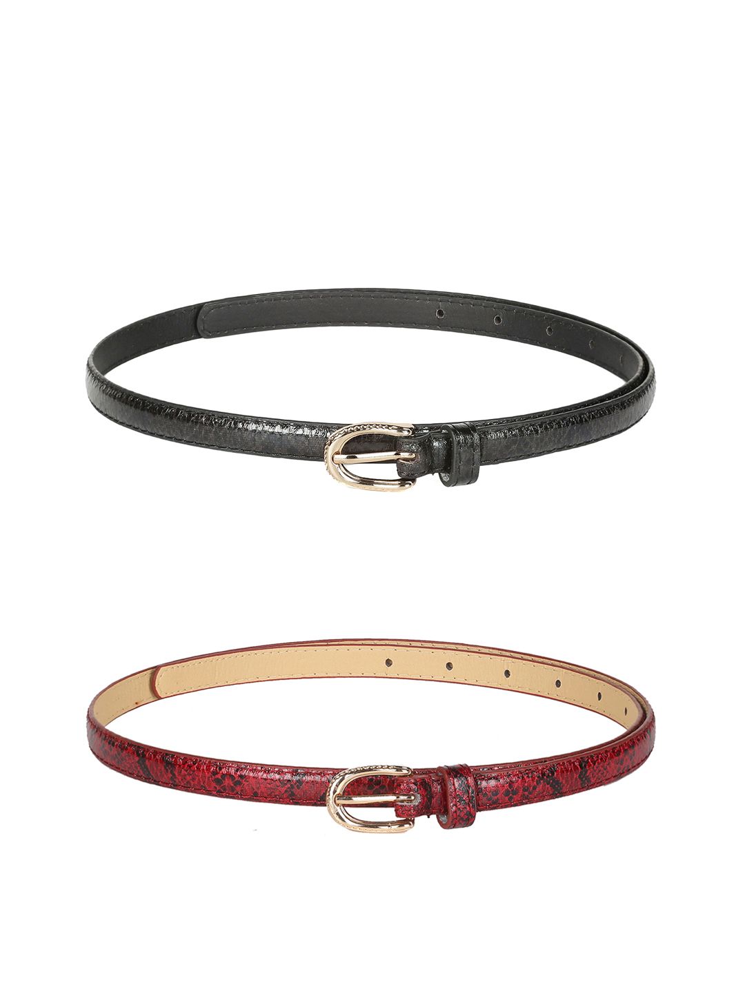 CRUSSET Women Set Of 2 Solid Belts Price in India