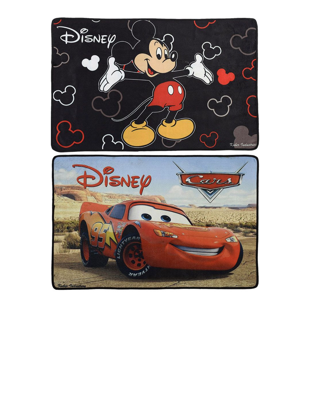 Kuber Industries Set Of 2 Disney Mickey Mouse Cars Printed Anti-Skid Doormats Price in India