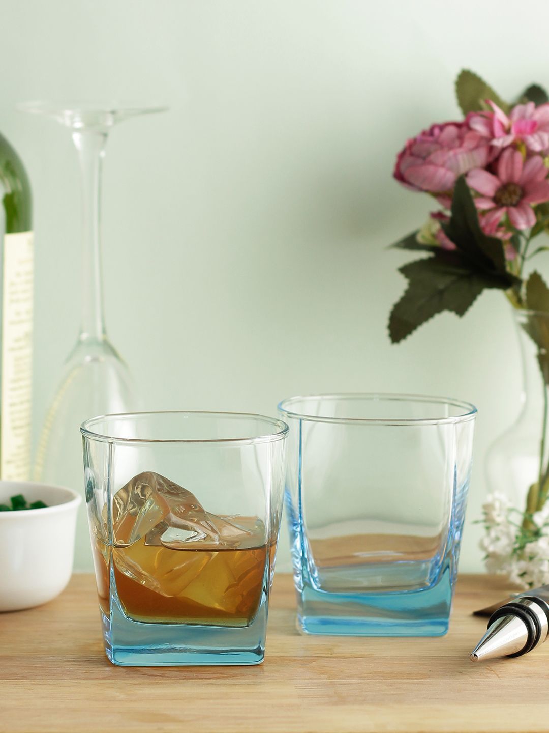 Luminarc Set Of 6 Blue Solid Whisky Glasses Price in India