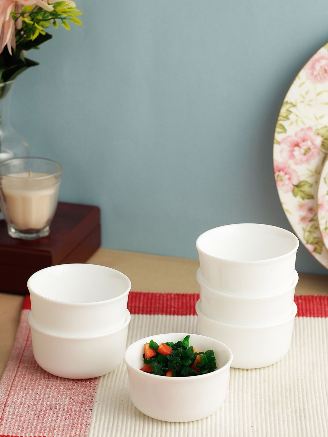 Luminarc White 6-Pieces Solid Opalware Bowls Set Price in India