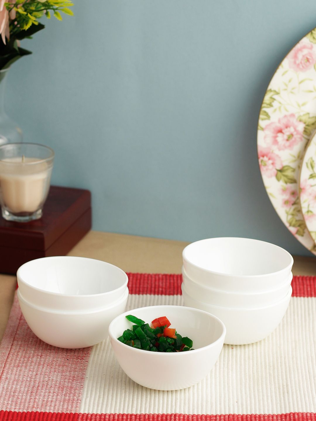 Luminarc White Set Of 6 Solid Opalware Bowls Price in India