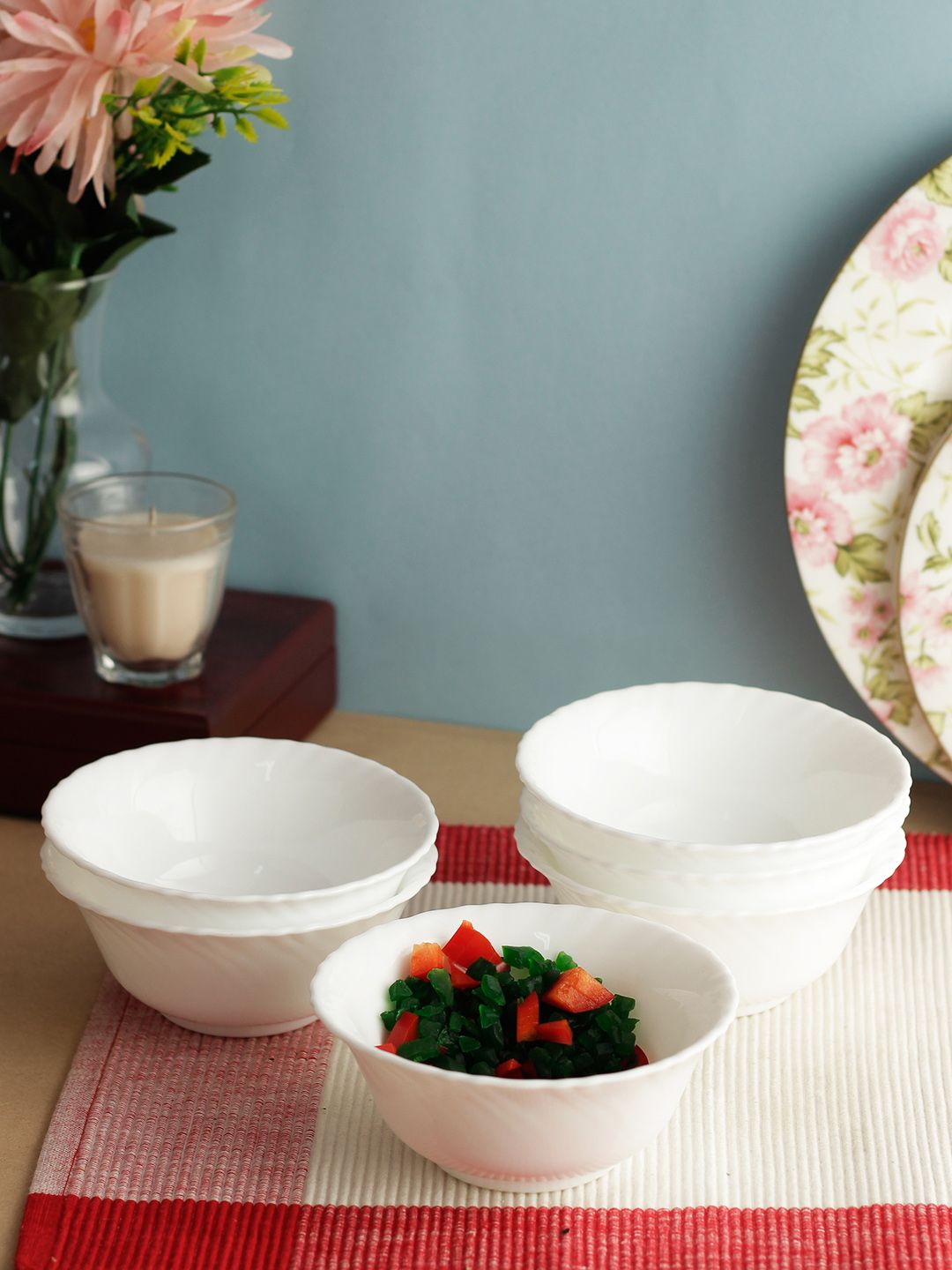 Luminarc White 6-Pieces Solid Opalware Bowls Set Price in India