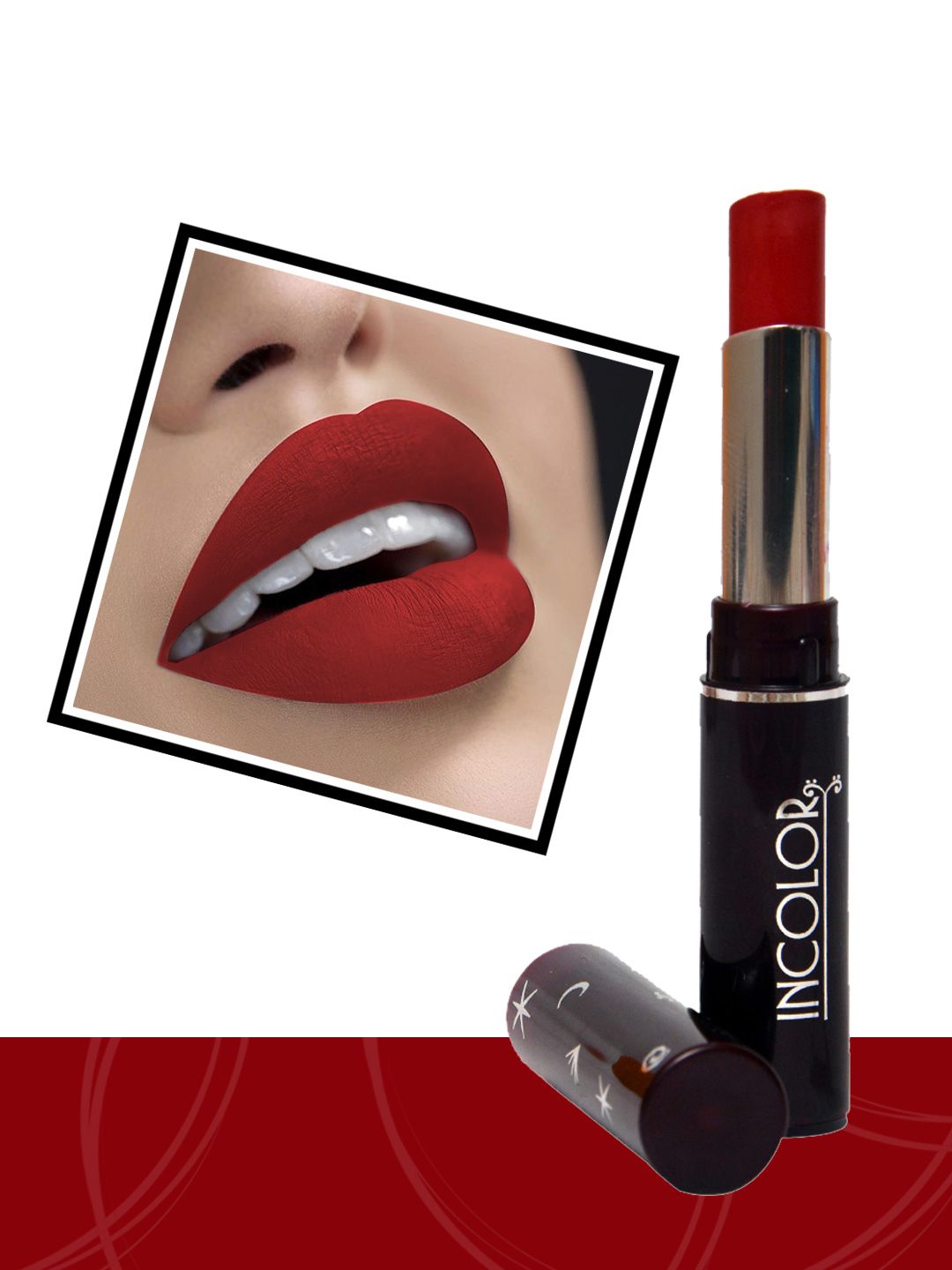 INCOLOR Long Lasting Lipstick - Red Plum Lipstick (2.3g) Price in India