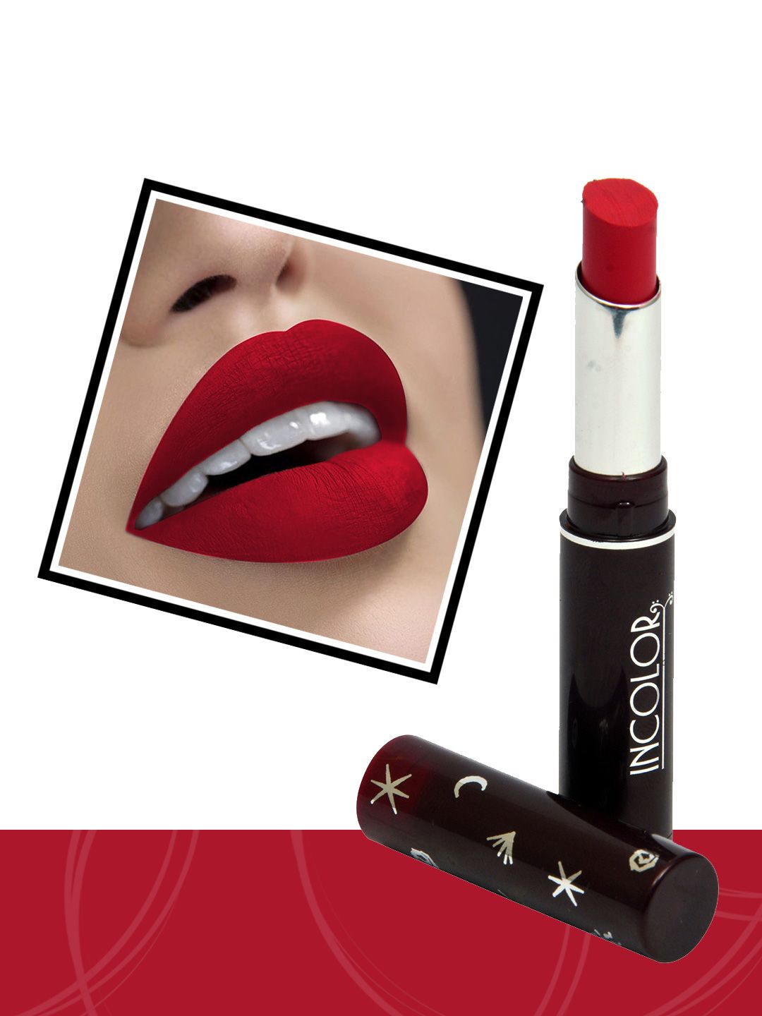 INCOLOR Solid Red Long Lasting Lipstick 817 (2.3g) Price in India