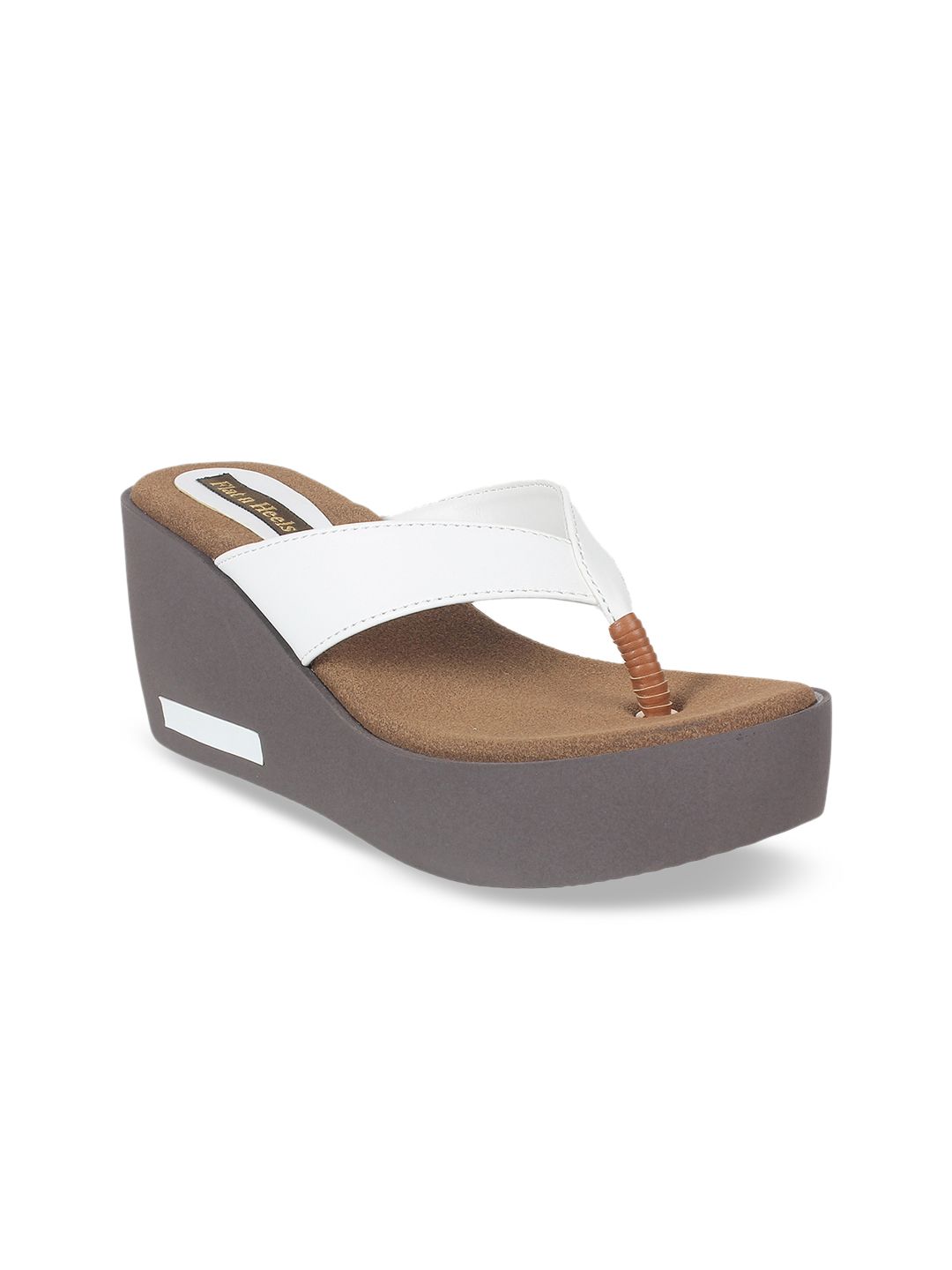 Flat n Heels Women White Solid Wedge Heels Price in India