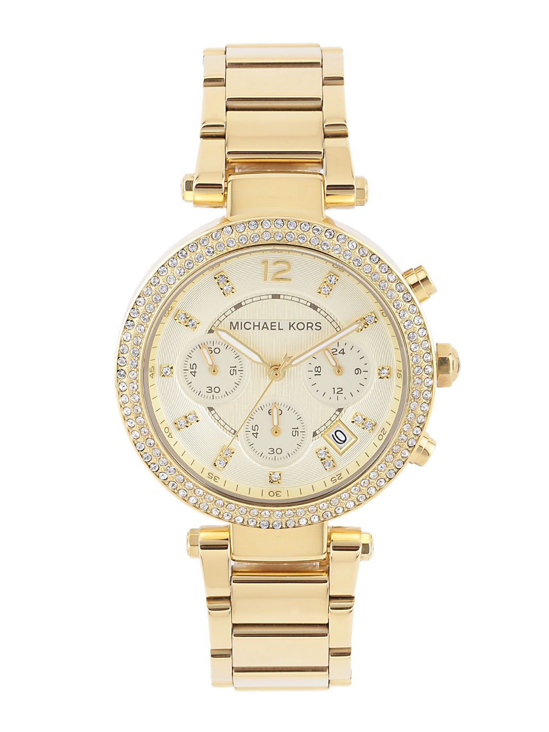 Michael Kors Women Chronograph Cream-Coloured Dial Watch MK5354I Price in India