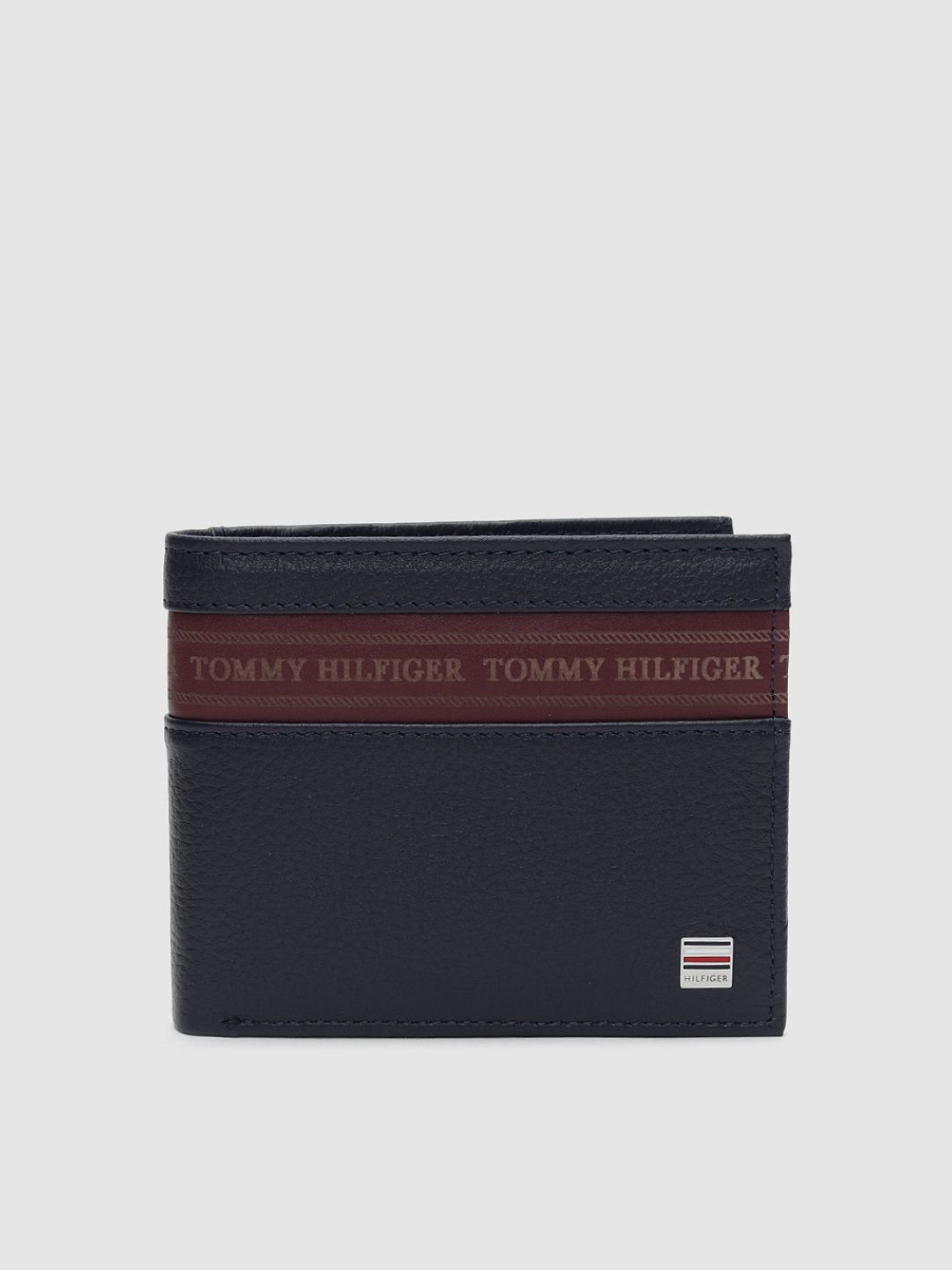 Tommy Hilfiger Tommy Hilfiger Men Navy Blue Solid Two Fold Leather Wallet