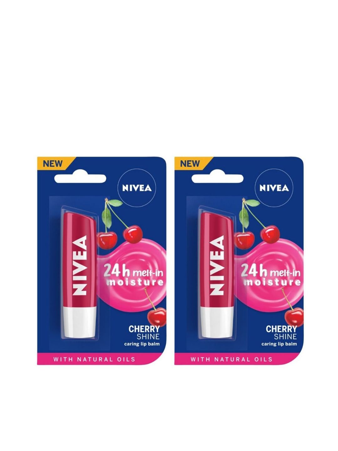 Nivea Set of 2 Melt In Lip Balms- Cherry Shine Price in India