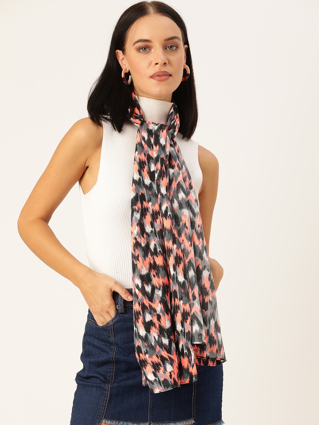 DressBerry Women Multicoloured Printed Scarf Price in India