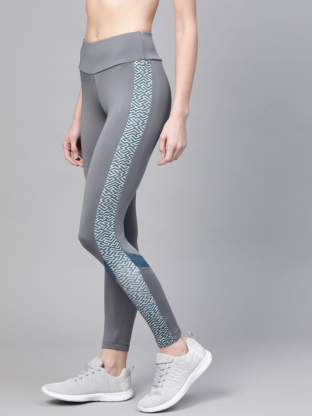 Alcis Women Grey Solid Anti-Viral Training Tights Price in India