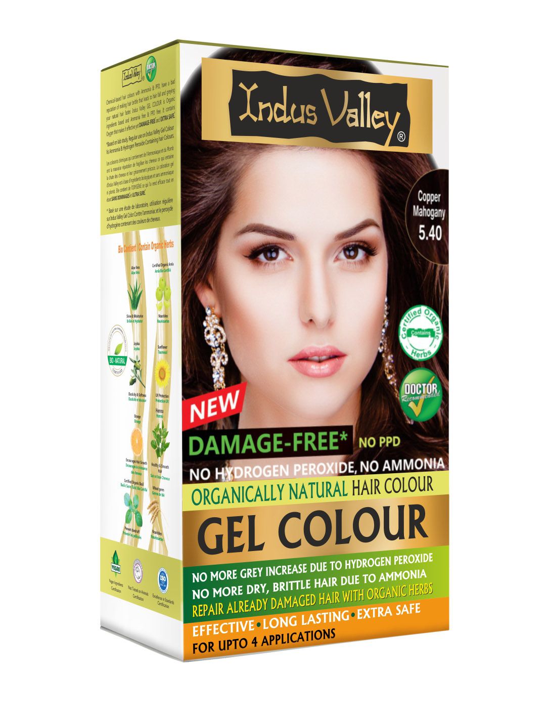 Indus Valley Organically Natural Gel Copper Mahogany 5.4 Hair Color 220 g Price in India