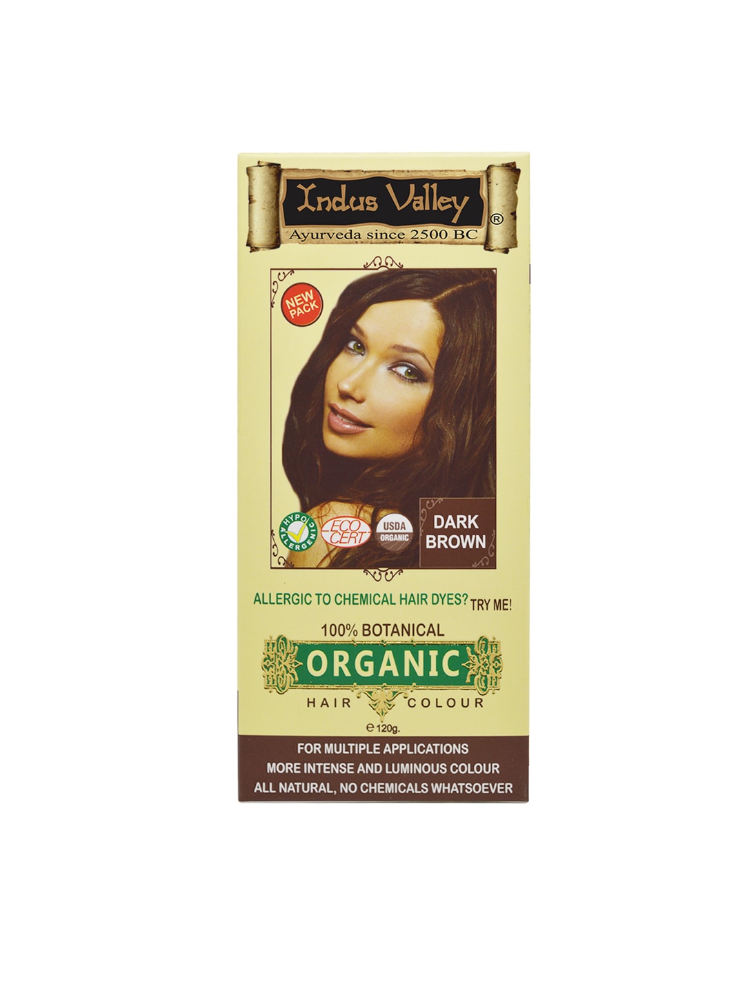 Indus Valley 100 % Botanical Hair Color- Dark Brown 120g Price in India