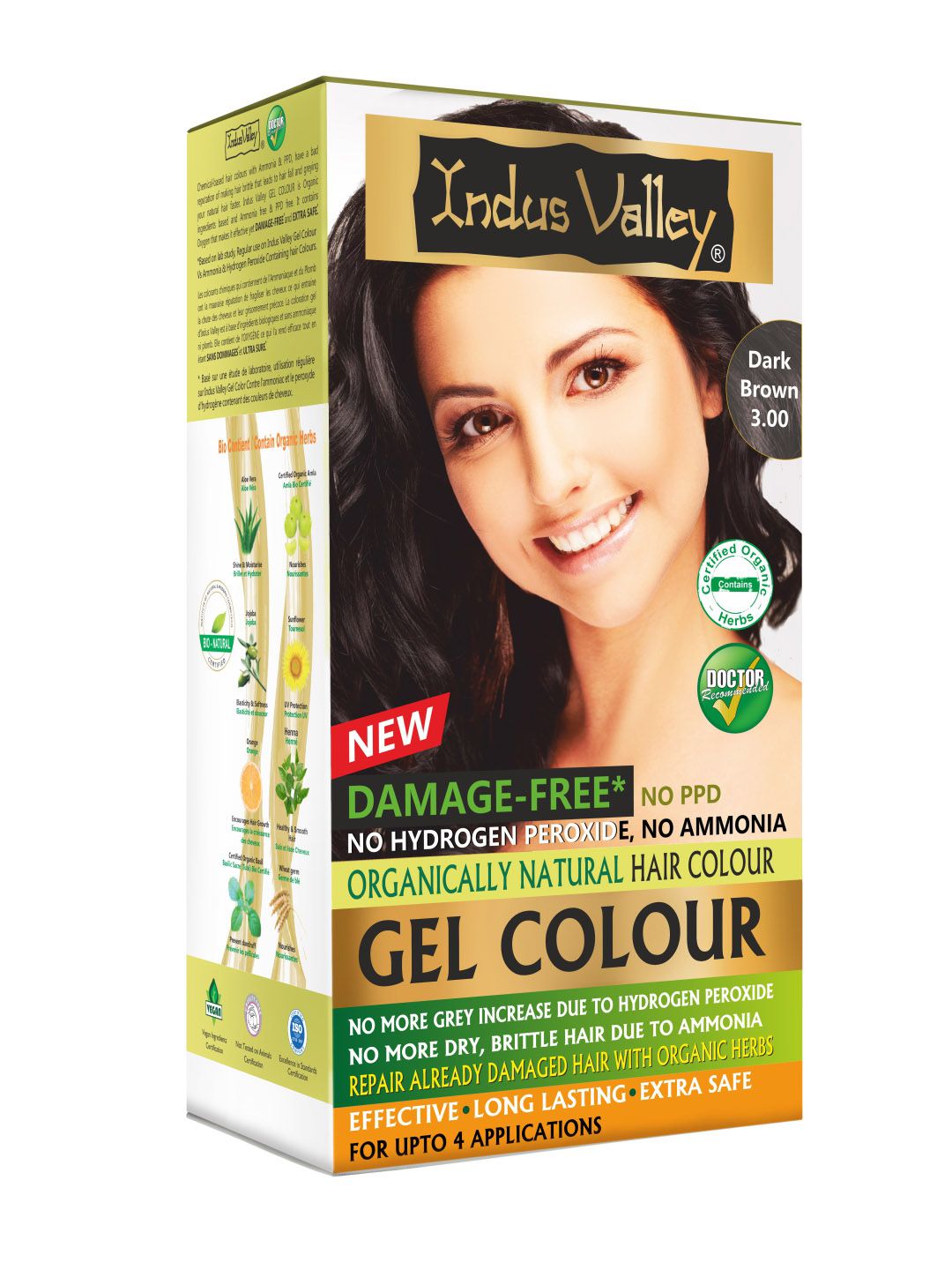 Indus Valley Organically Natural Gel Hair Color - Dark Brown 3.00 220g Price in India