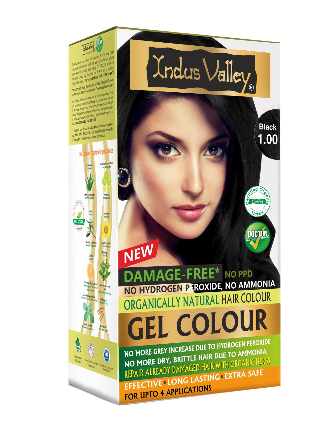 Indus Valley Organically Natural Gel Black 1.00  Hair Color 220 g Price in India