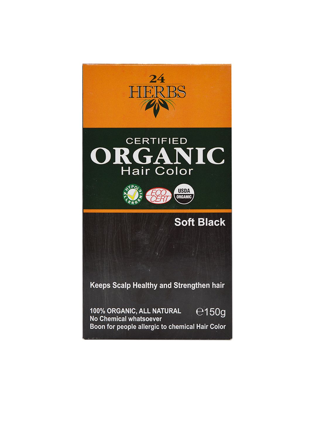 Indus Valley 24 HERBS Certified Organic Hair Color - Soft Black 150g Price in India