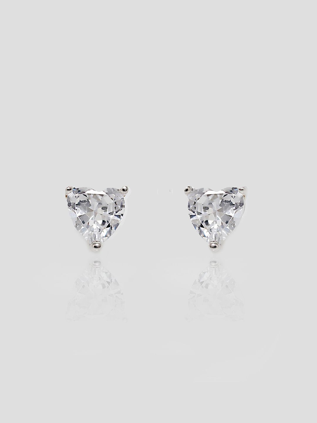 GIVA Sterling Silver Solitaire Heart Studs with 925 Hallmarking Price in India