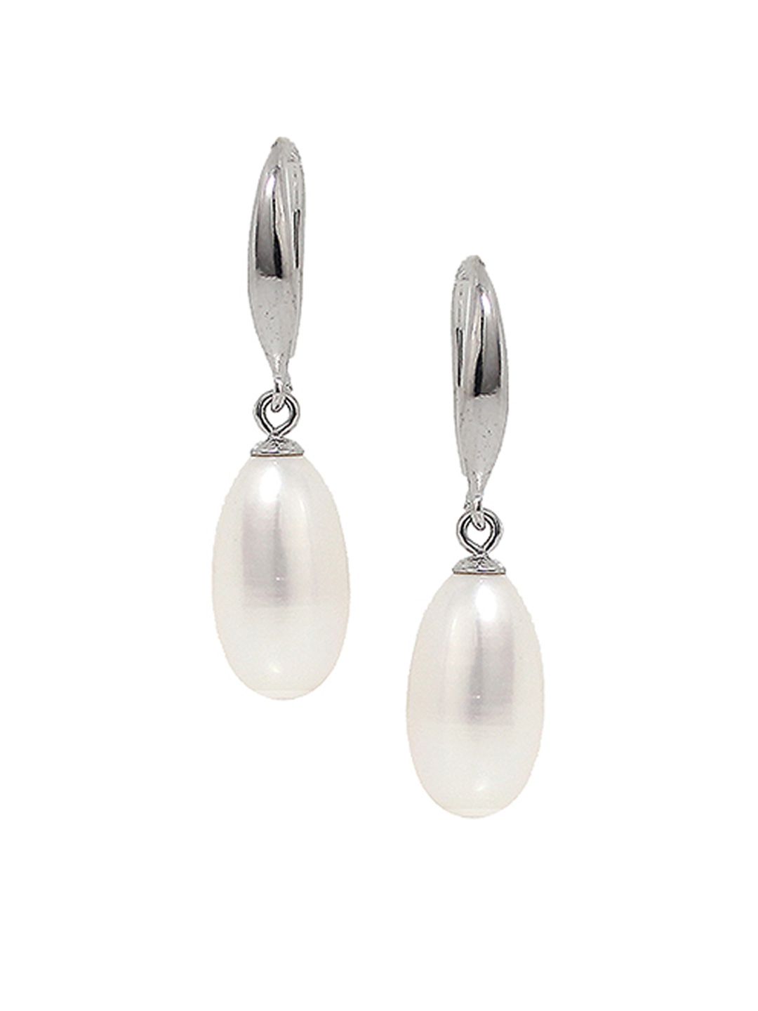 GIVA Sterling Silver White Pearl Drop Earrings with 925 Hallmarking Price in India