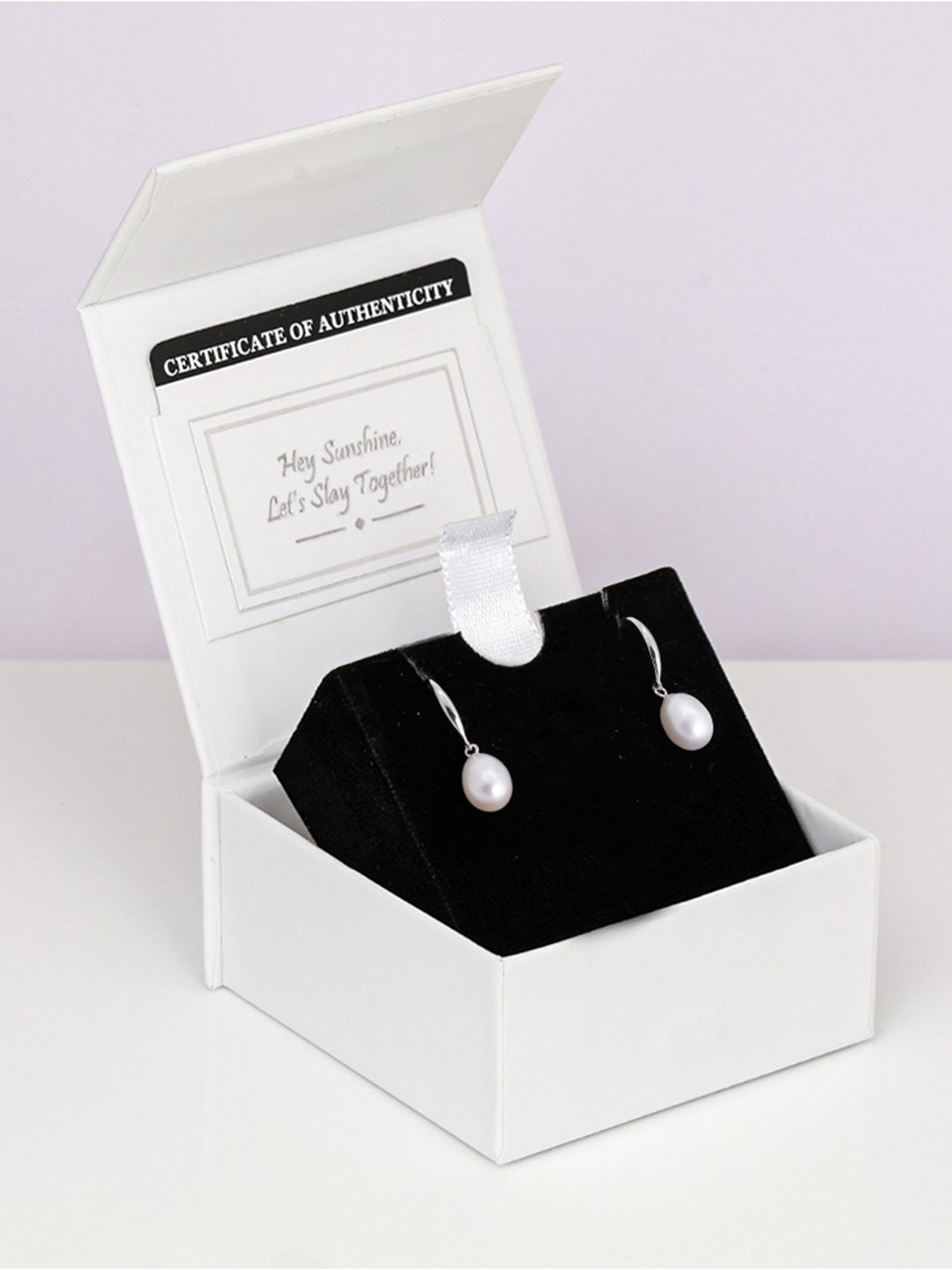Teardrop Shaped Drop Earrings GIVA 925 Silver White Pearl Drop Earrings