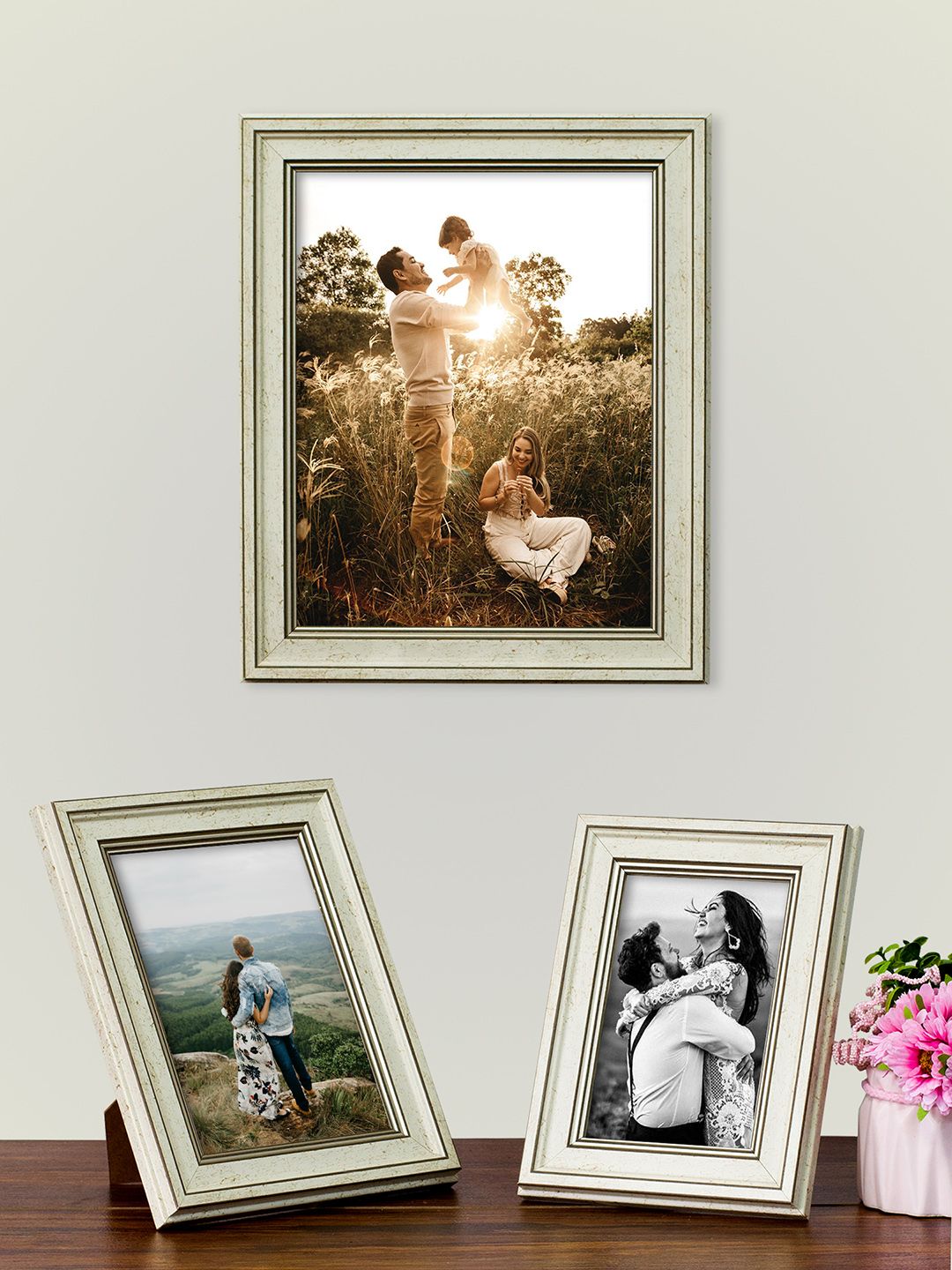 Art Street Set Of 3 Grey Solid Photo Frames Price in India