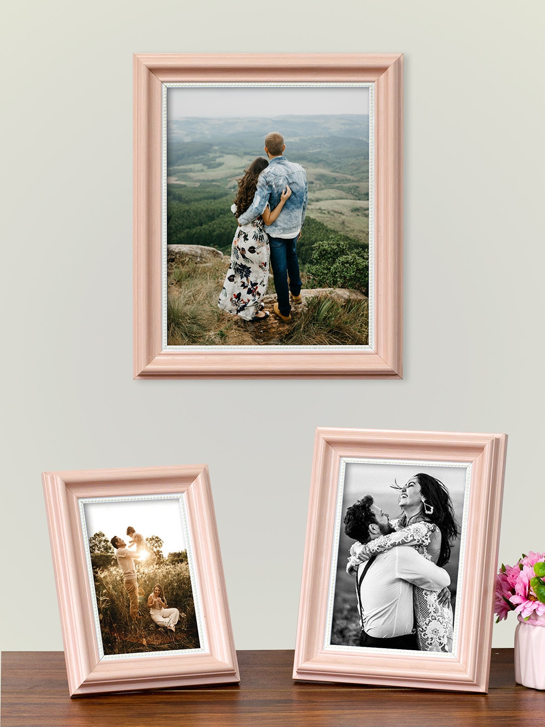 Art Street Set Of 3 Pink Solid Photo Frames Price in India