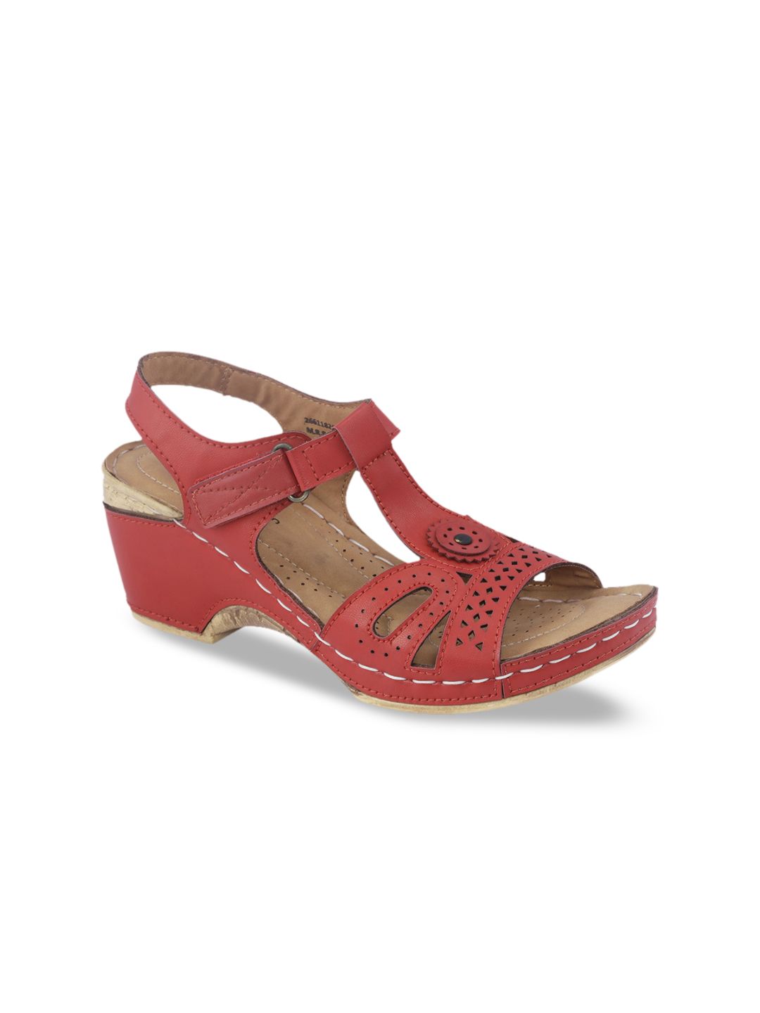 Khadims Women Red Solid Platform Heels Price in India