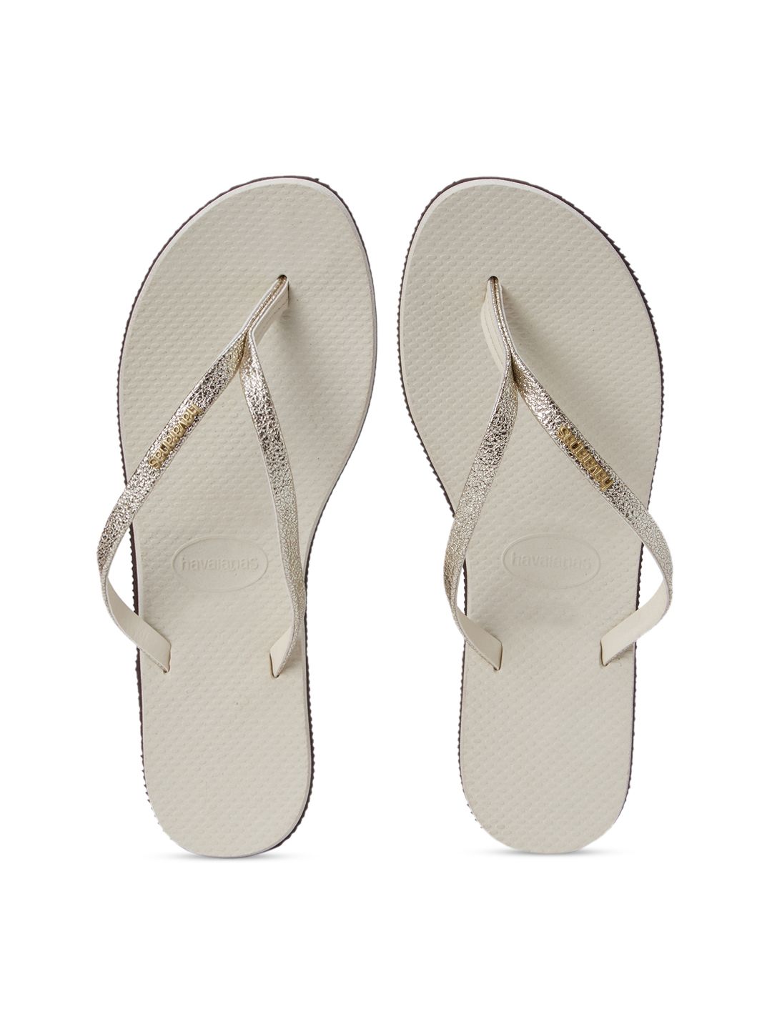 Havaianas Women Silver-Toned Printed Thong Flip-Flops Price in India