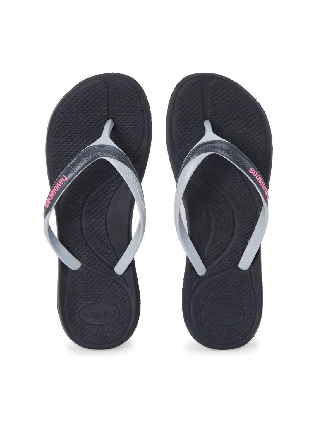 Havaianas Women Black & Grey Printed Thong Flip-Flops Price in India