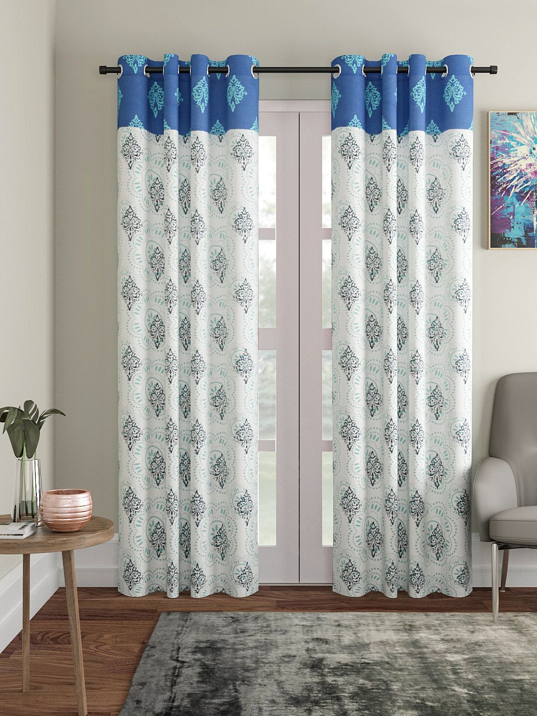 Soumya Navy Blue Single Door Curtain Price in India