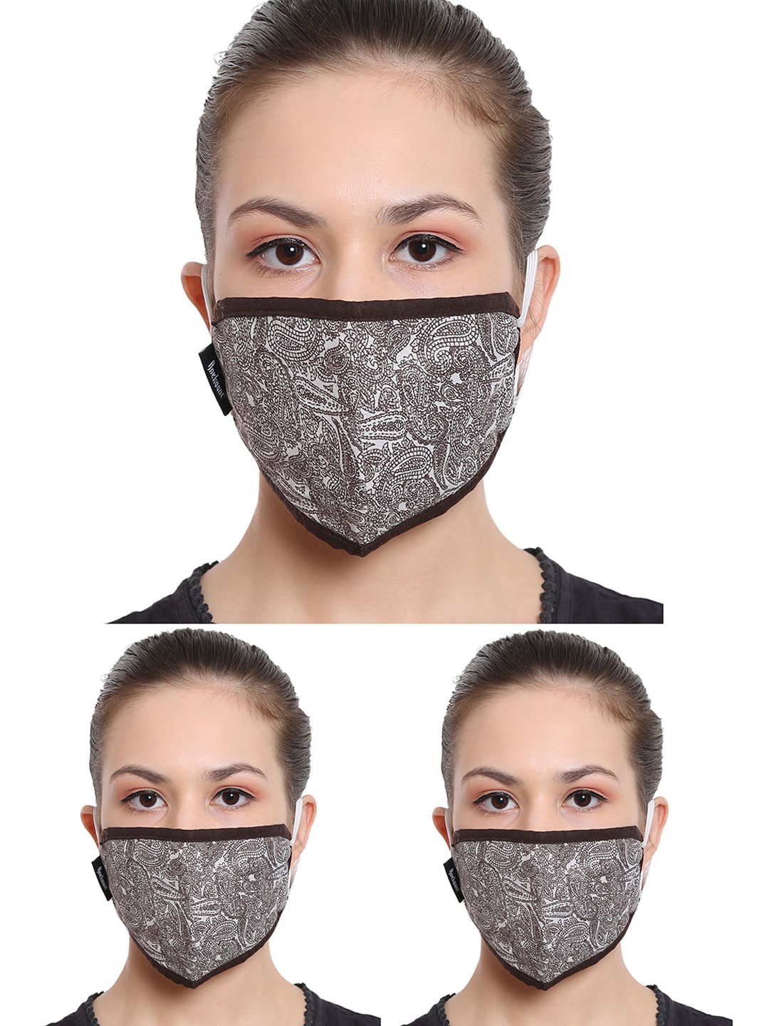 Anekaant Women Pack of 3 Reusable 3-Ply Outdoor Masks Price in India