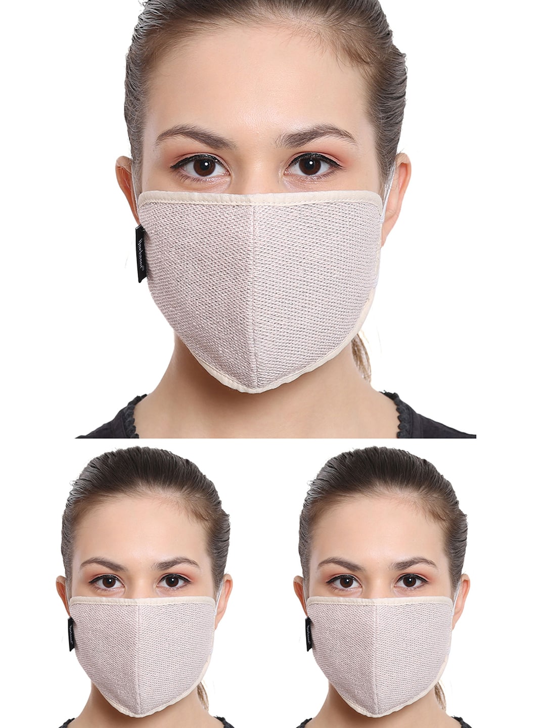 Anekaant Women Pack of 3 Reusable 3-Ply Outdoor Masks Price in India