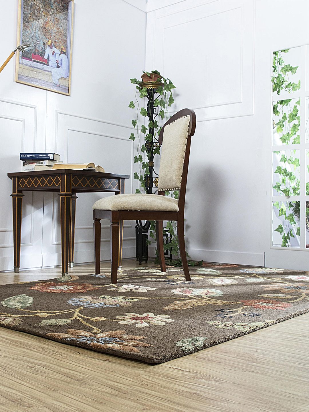 Jaipur Rugs Brown & Green Floral Hand-Tufted Carpet Price in India