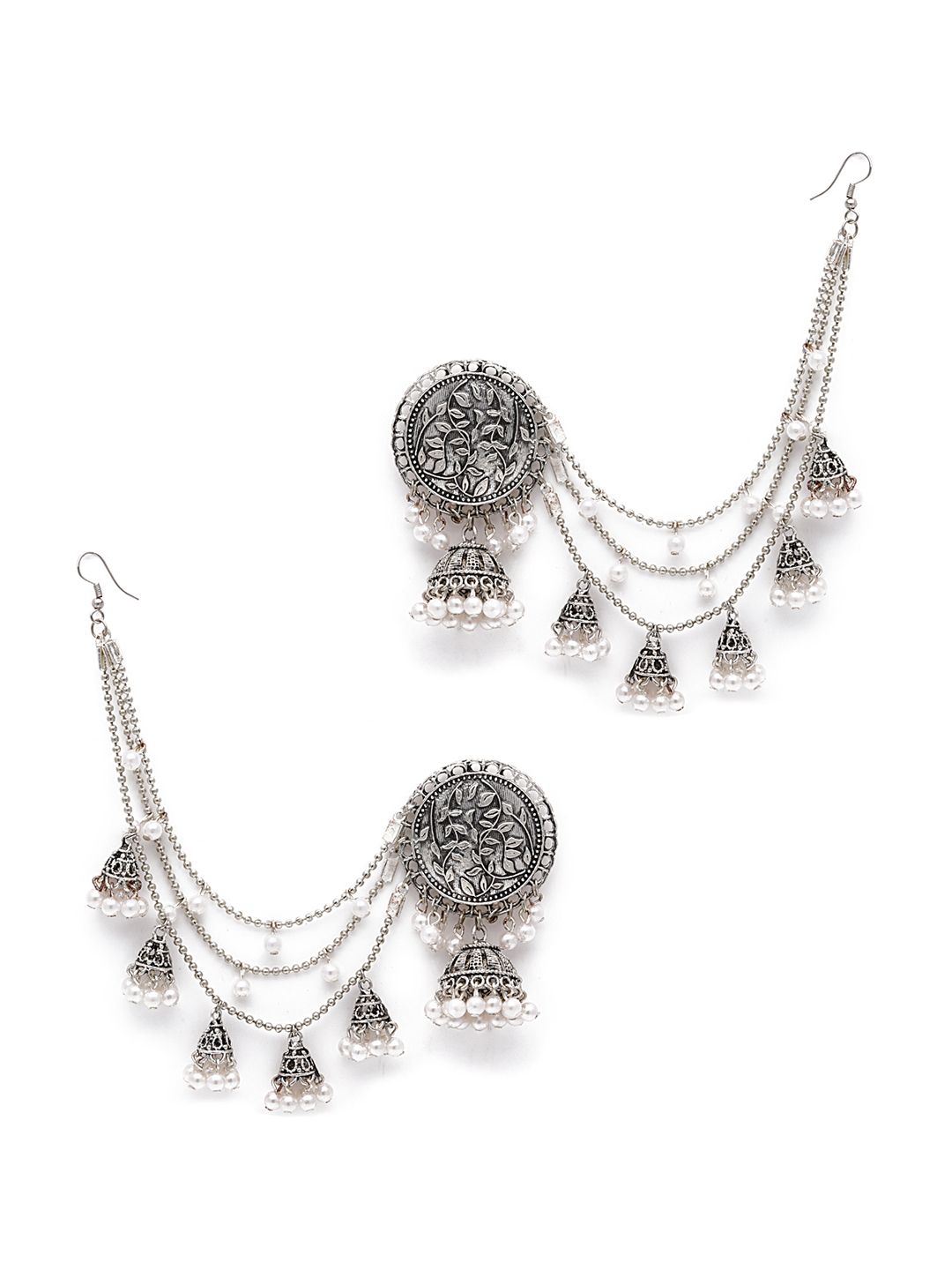 Fabstreet Silver-Plated Dome Shaped Jhumkas Price in India