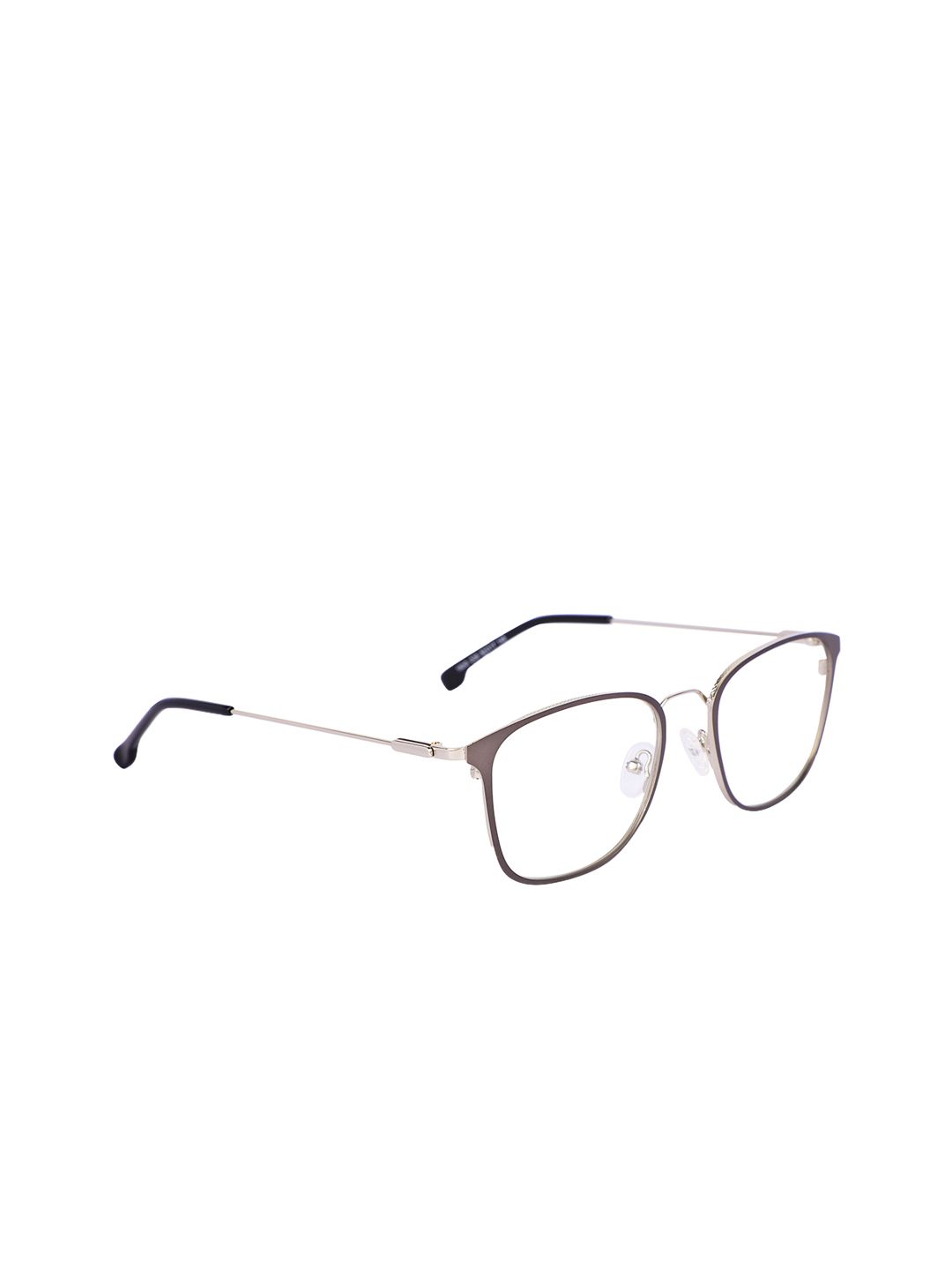 MARC LOUIS Unisex Black & Silver-Toned Solid Full Rim Square Frames ML192G C05 52 FR Price in India