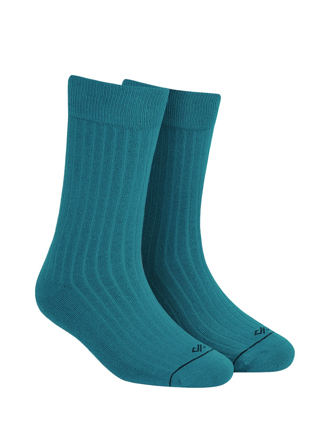 Dynamocks Unisex Teal Green Solid Calf-Length Anti Bacterial Crew Socks