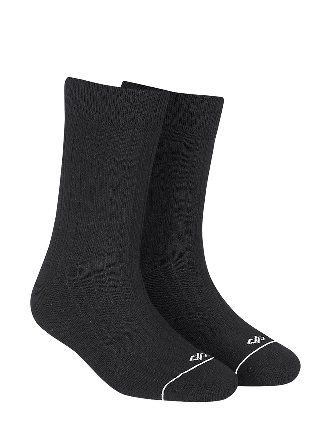 Dynamocks Unisex Black Solid Calf-Length Anti Bacterial Socks