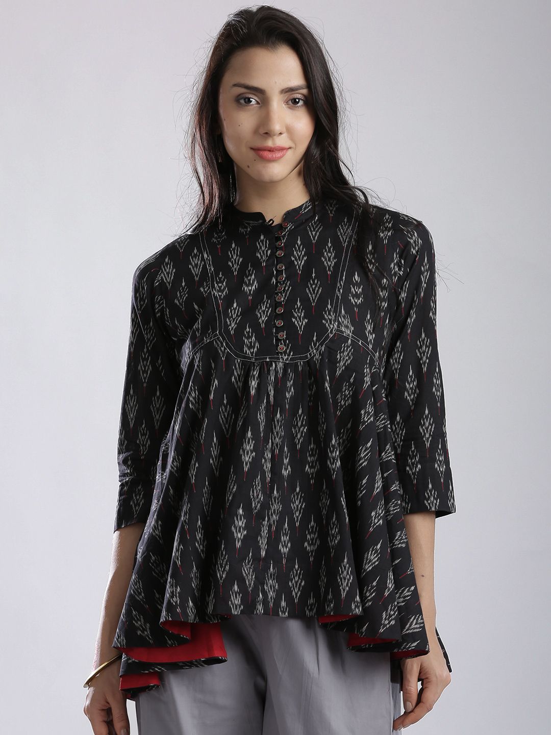 a line kurti with collar