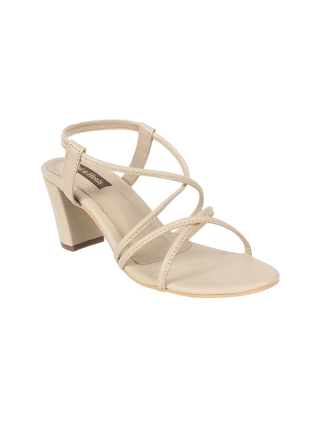 Flat n Heels Women Beige Solid Block Heels Price in India