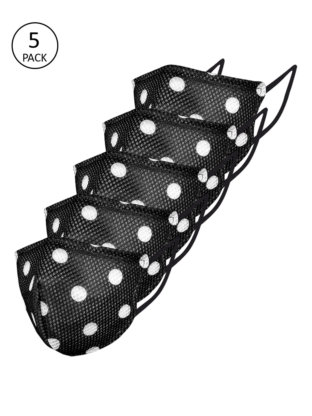 Ahalyaa Unisex Black & White 5 Pcs 4-Ply Printed Protective Outdoor Masks Price in India