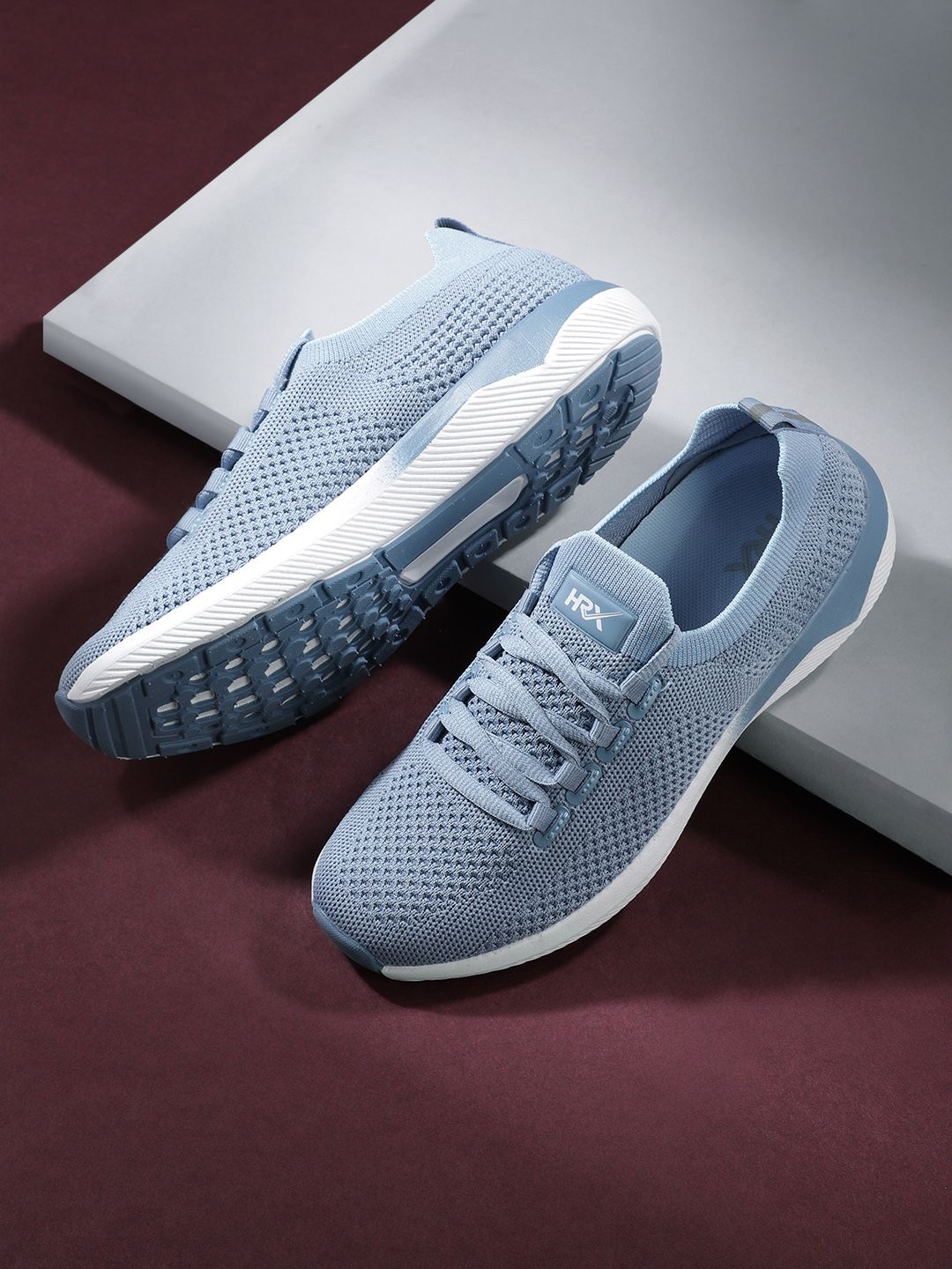 HRX by Hrithik Roshan Women Blue Woven Design Alpha Running Shoes Price in India