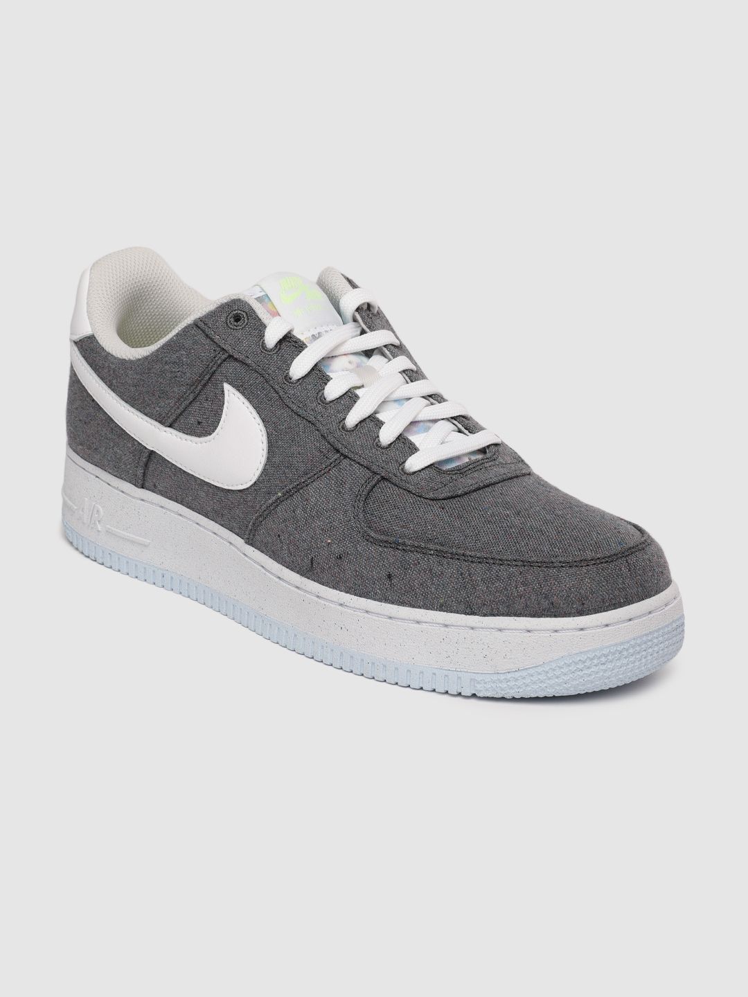 Nike Men Grey AIR FORCE 1 Leather Sneakers