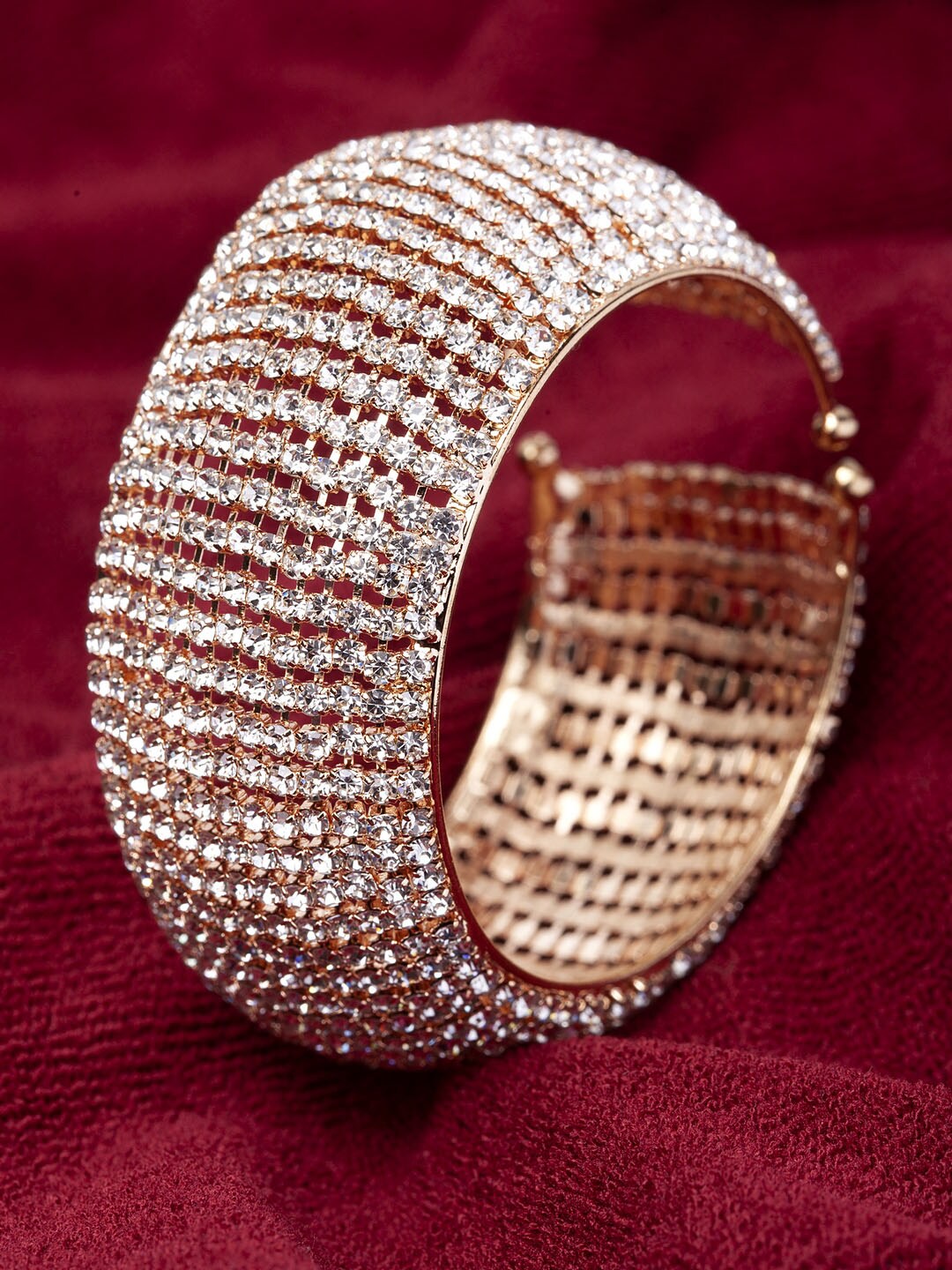 Shining Diva Women Rose Gold-Plated Cuff Bracelet Price in India