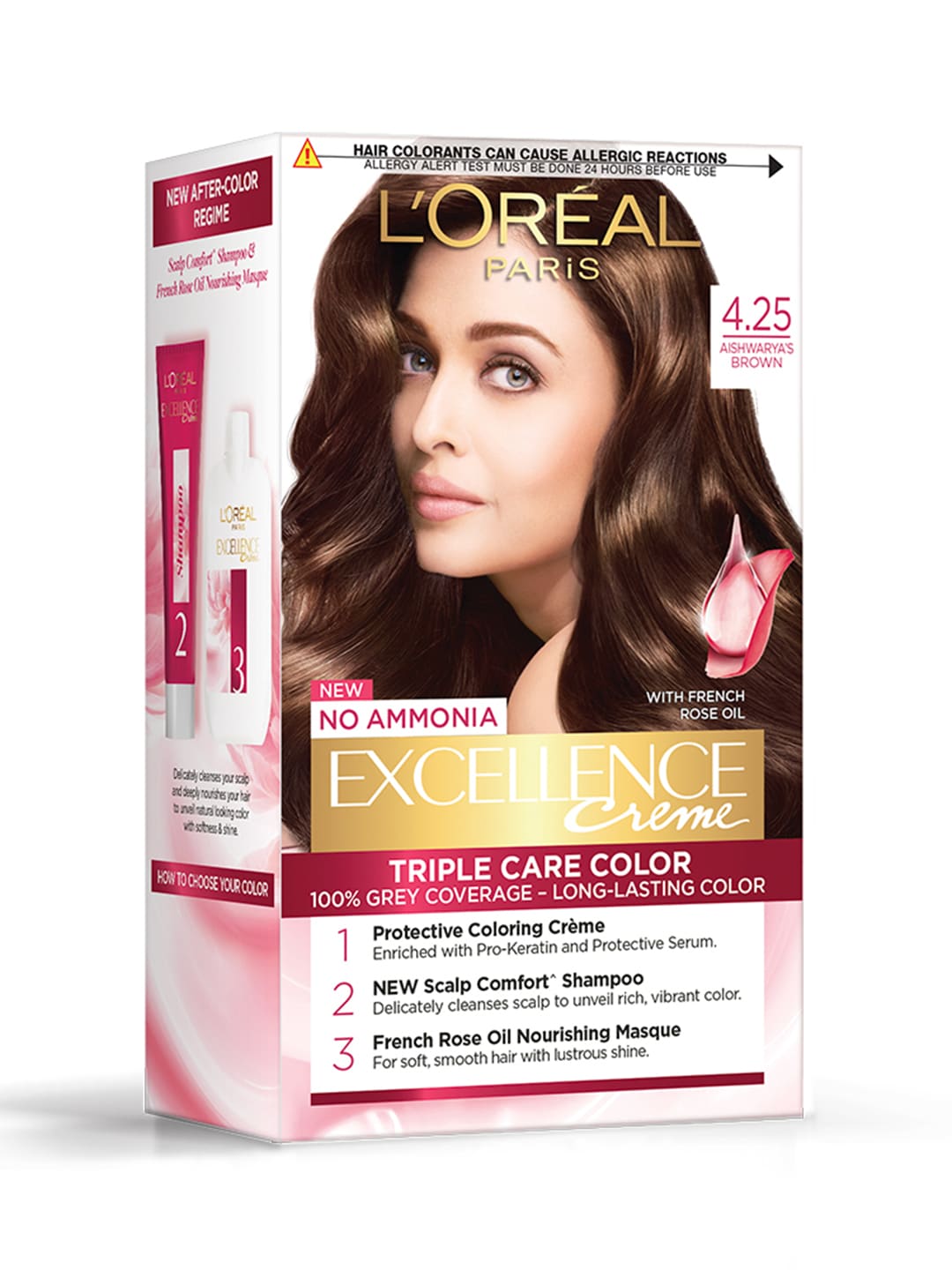 LOreal Paris Excellence Creme Triple Care Hair Color 72ml+100g - Aishwarya's Brown 4.25 Price in India