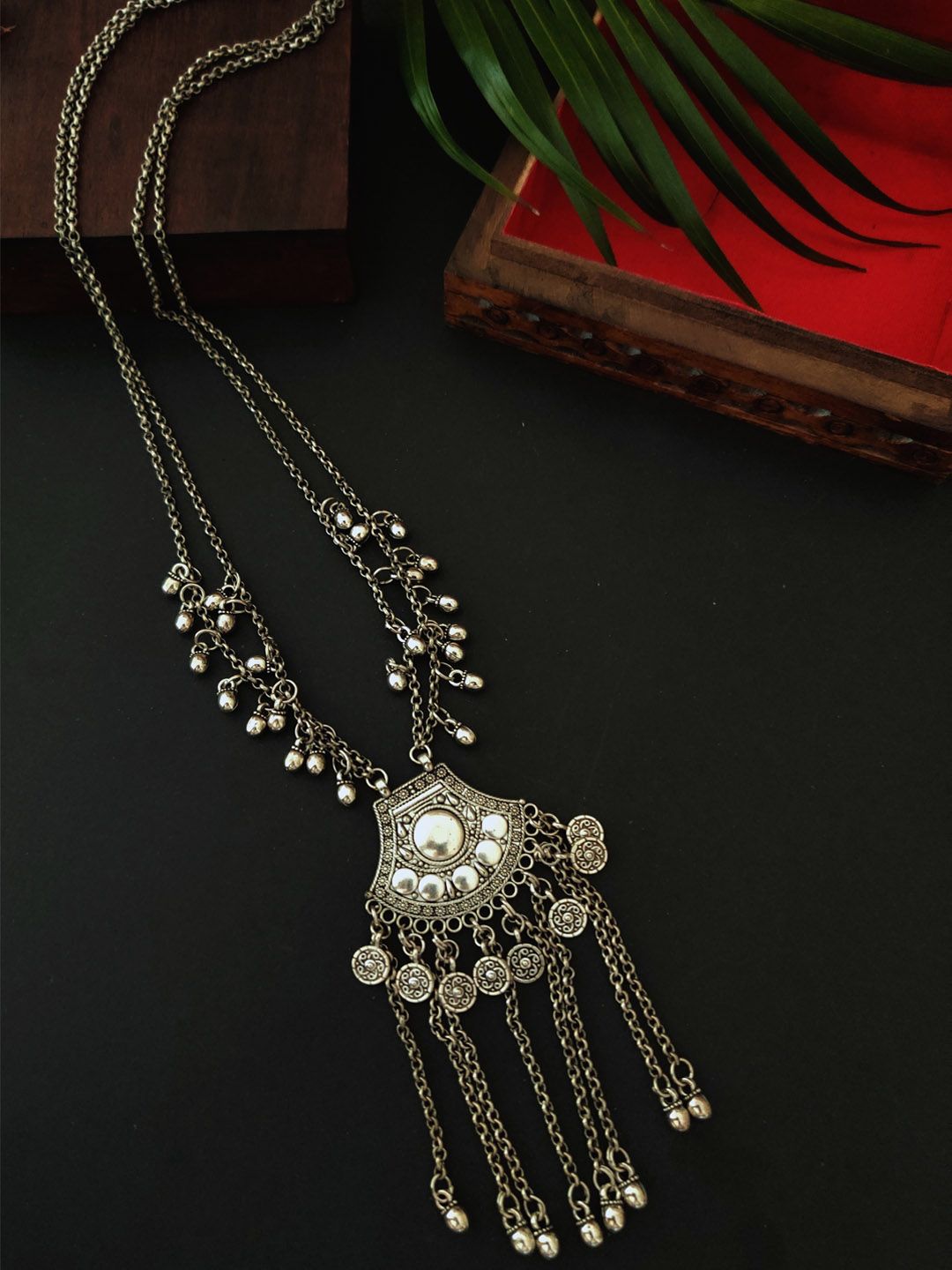 Binni's Wardrobe Silver-toned Silver Plated Necklace Price in India