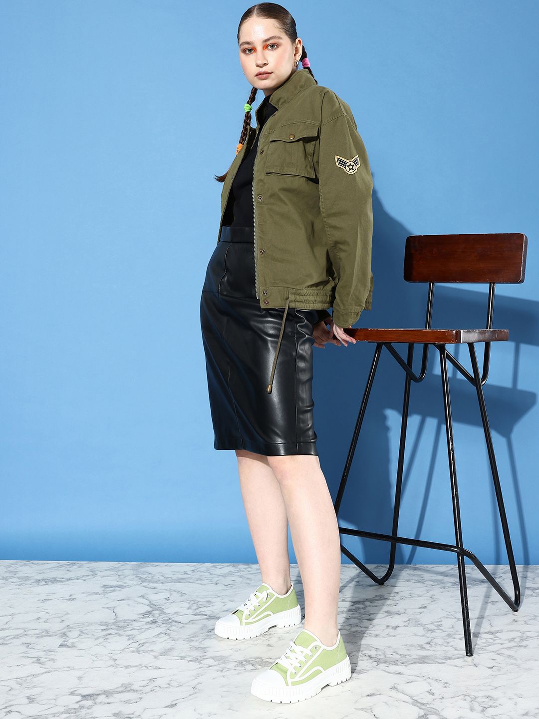 Buy Roadster Women Olive Green Antiviral Protective Finish Solid