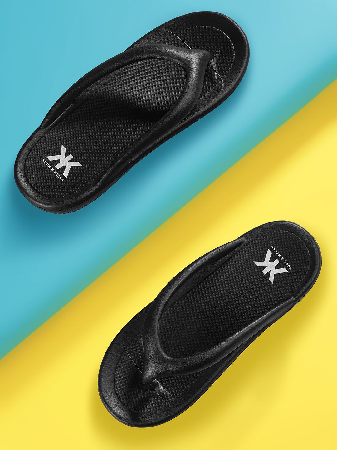 Kook N Keech Women Black Solid Thong Flip-Flops Price in India