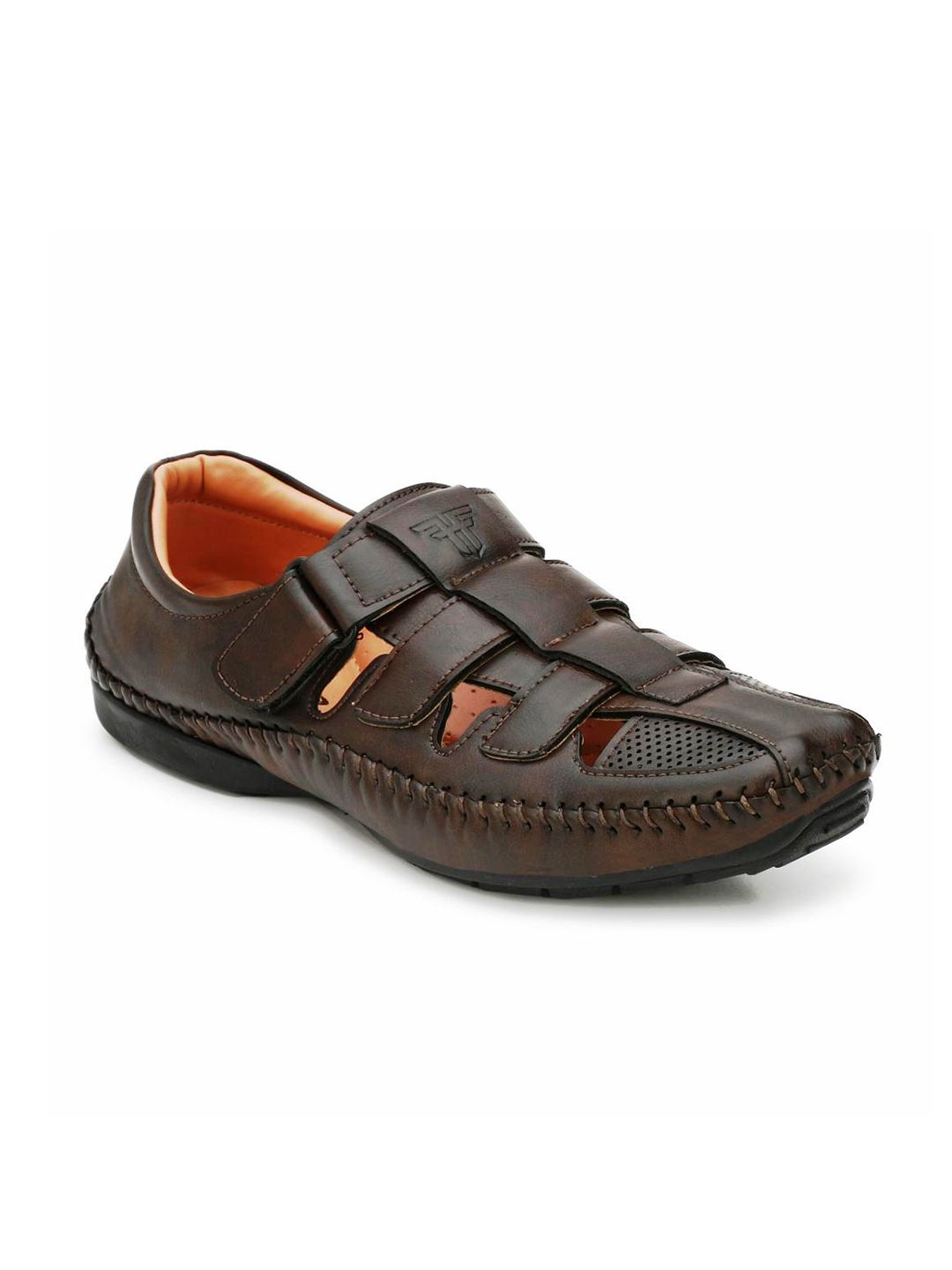 Fashion Victim Men Coffee-Brown Solid Fisherman Sandals