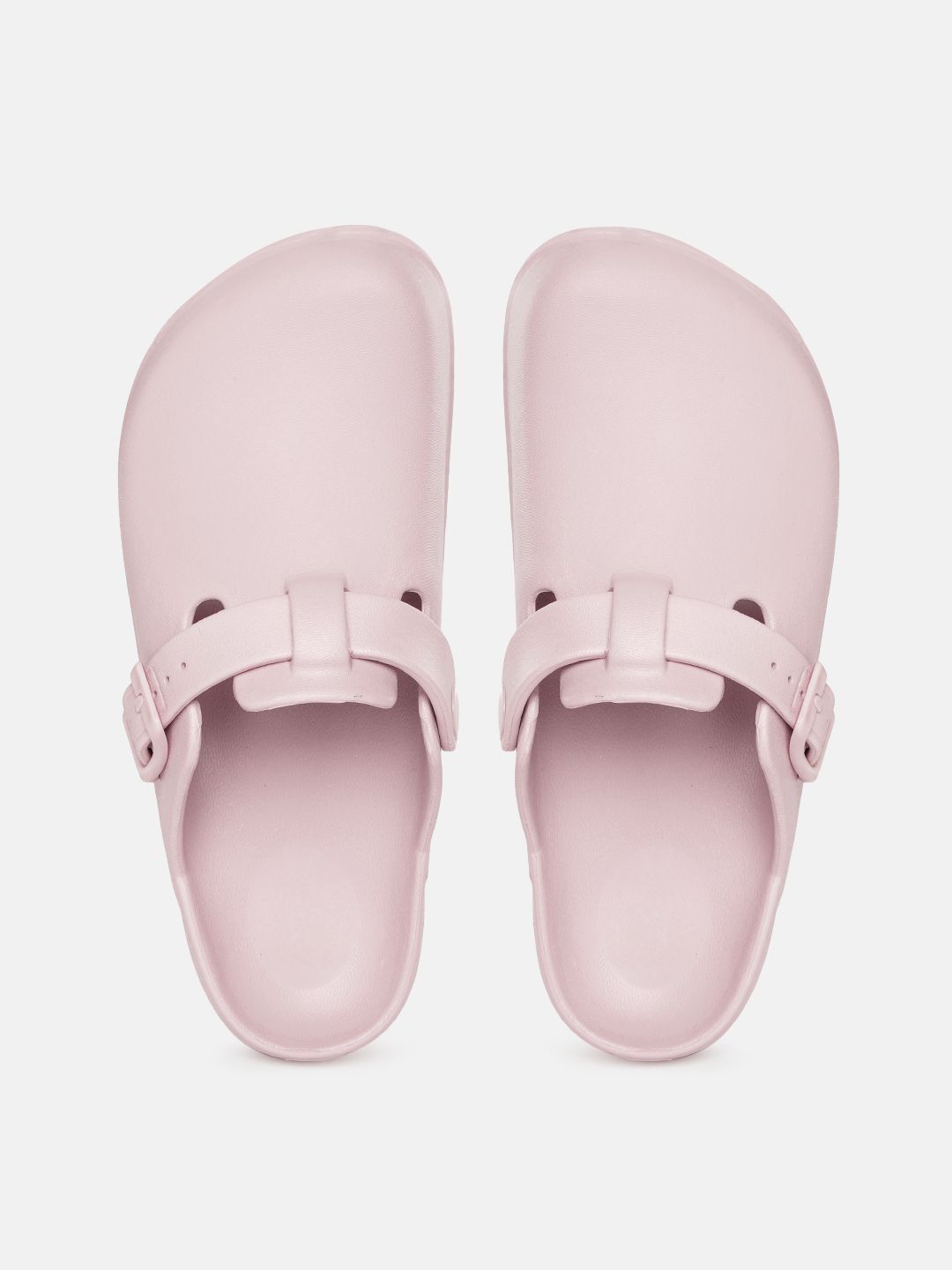 Roadster Women Pink Solid Clogs with Buckle Detail Price in India